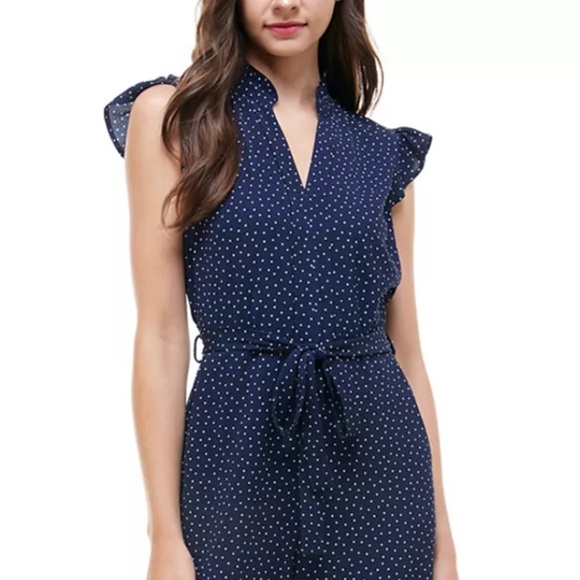 BNWT Dot-Print Tie-Waist Jumpsuit - Picture 6 of 6